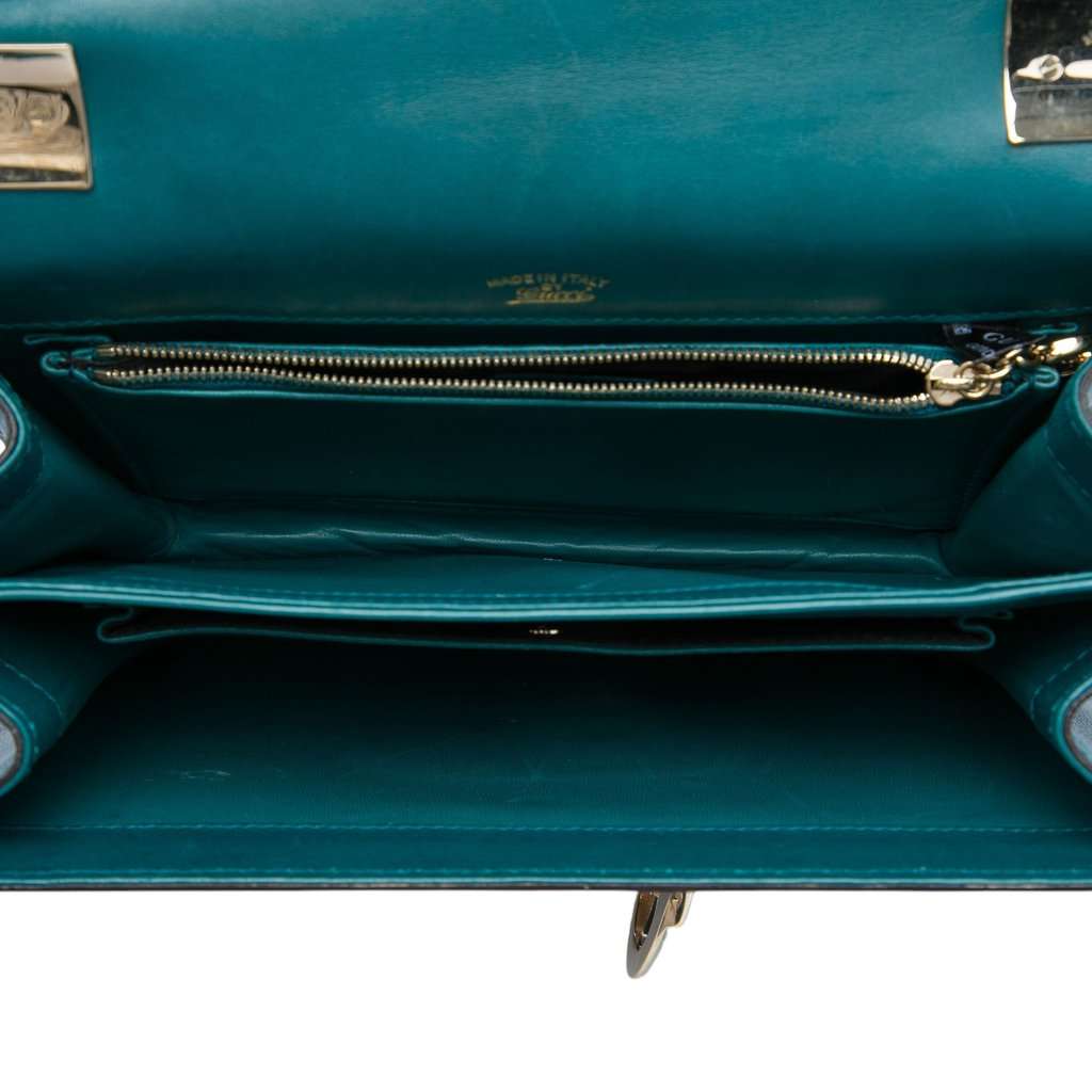 Gucci Medium Calfskin 1973 Flap Shoulder Bag Blue Leather Good - Model View