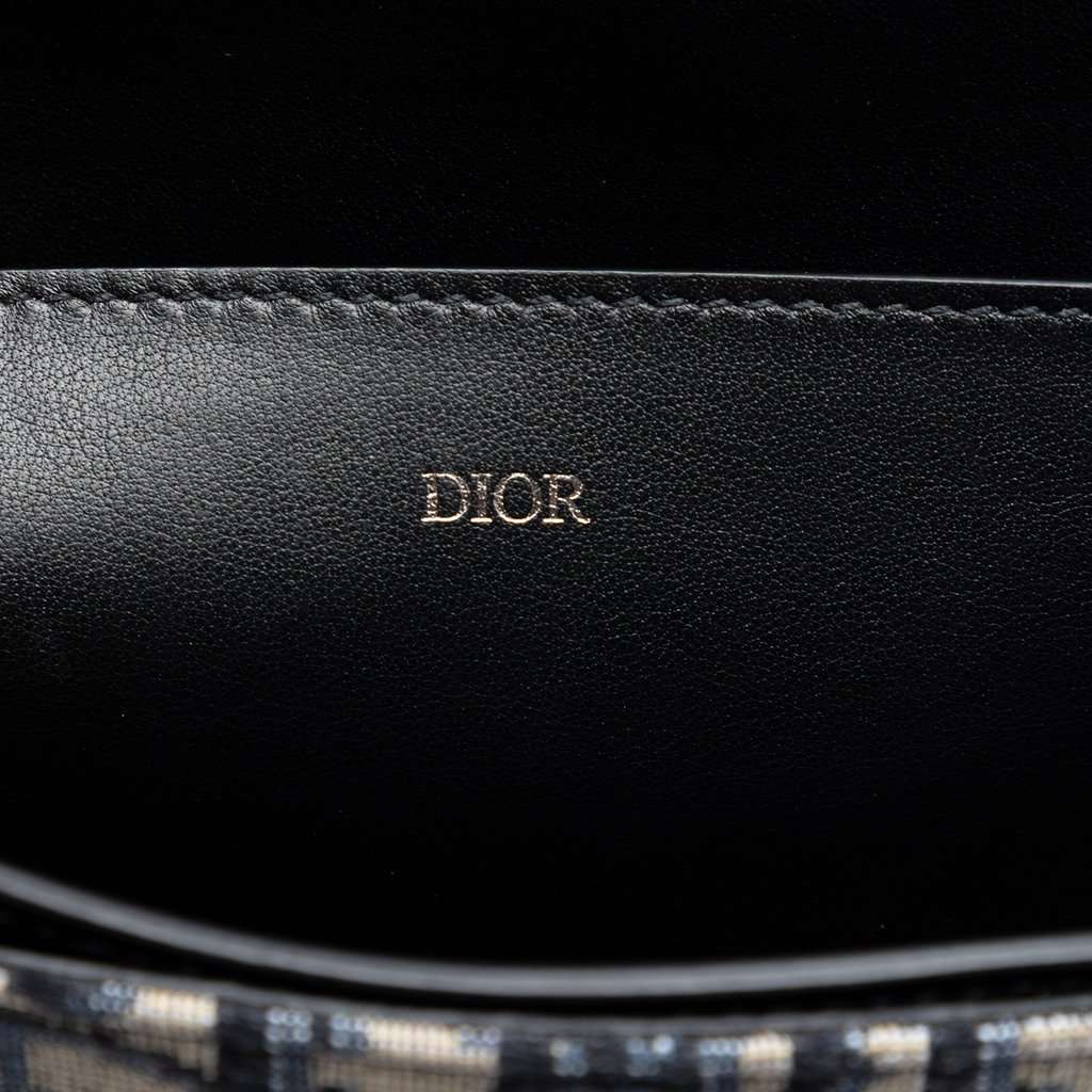 Dior Oblique Canvas and Leather Saddle Flap Portfolio Pouch Black Very good condition - Box View