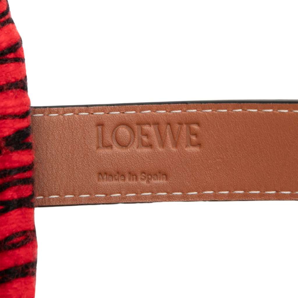 LOEWE Small Raffia Animal Embroidered Anagram Basket Tote Beige Very good - Box View