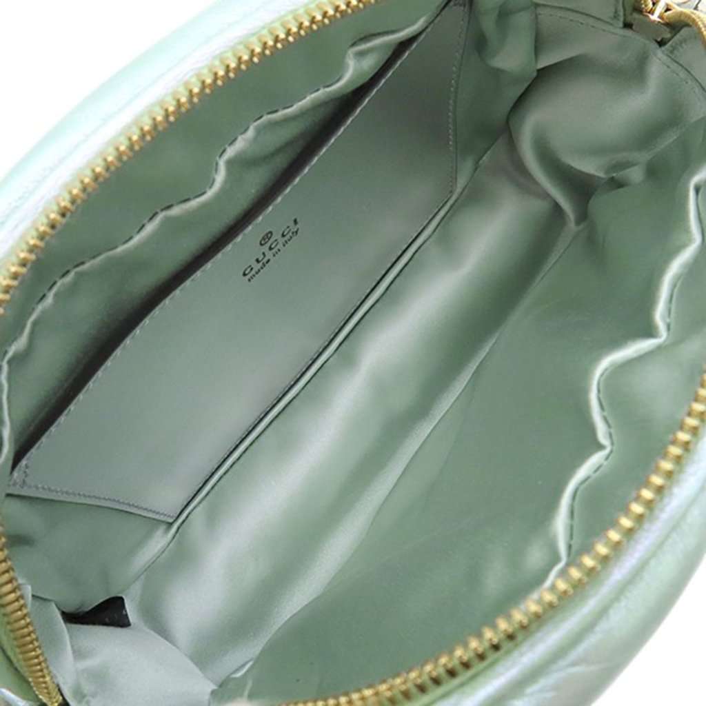 Gucci Small GG Marmont Matelasse Iridescent Nappa Crossbody Green Leather Very good condition - Model View