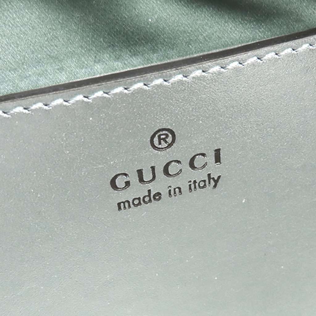 Gucci Small GG Marmont Matelasse Iridescent Nappa Crossbody Green Leather Very good condition - Box View