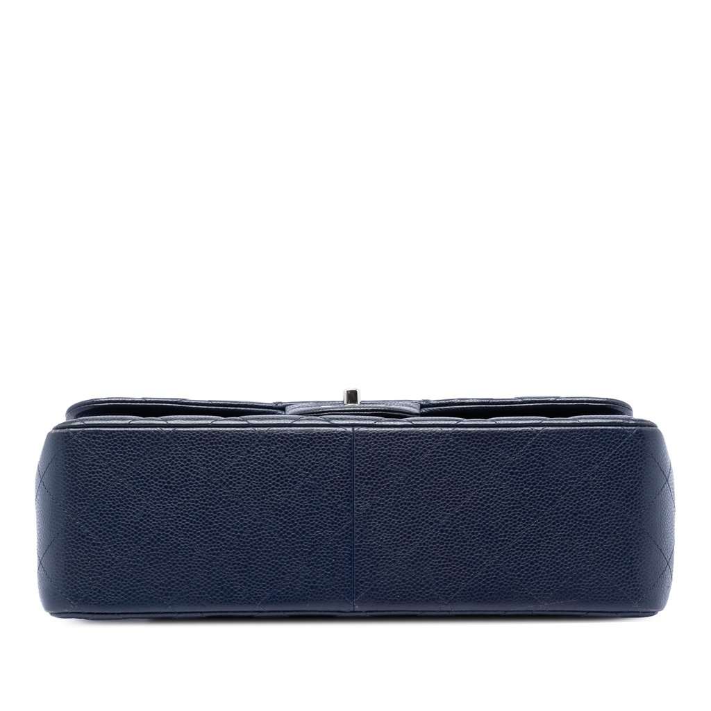 Chanel Jumbo Classic Caviar Double Flap Blue Leather Very good - Inside View