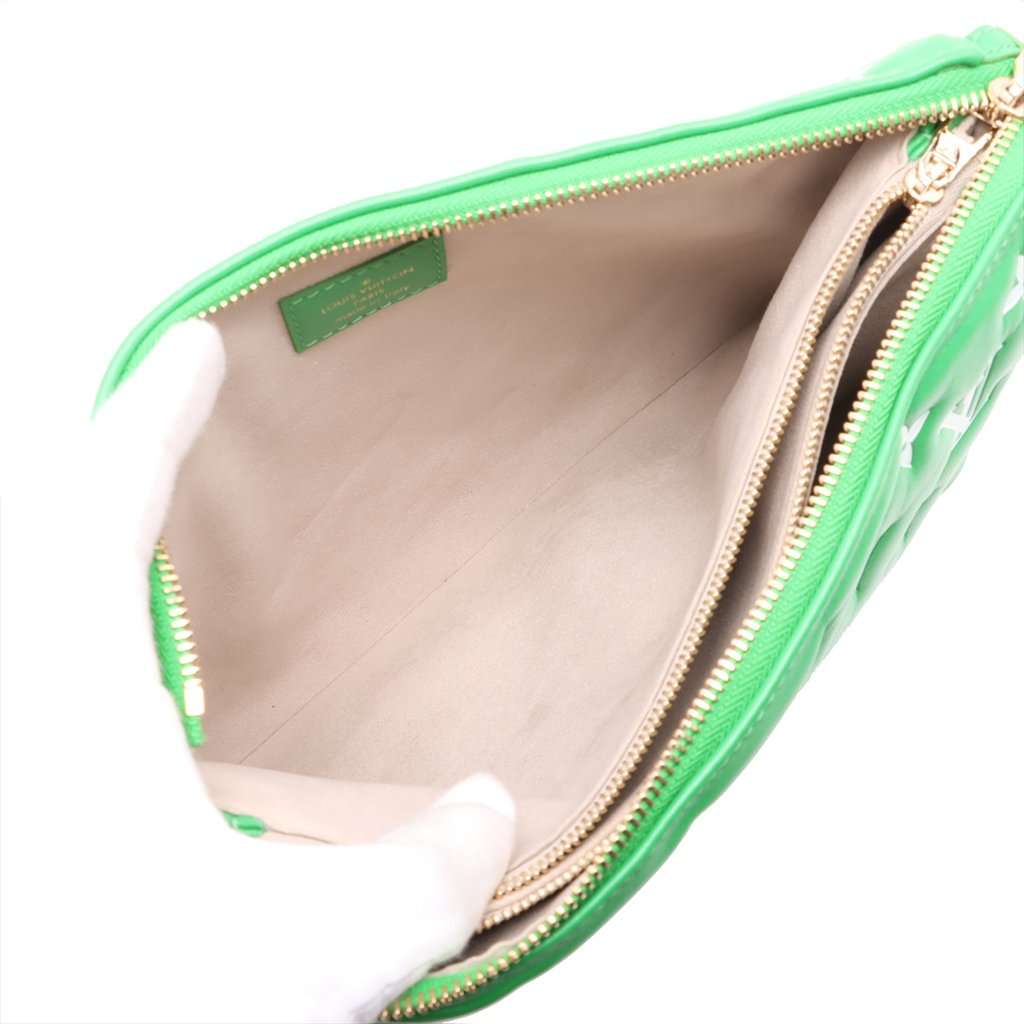 Louis Vuitton Monogram Embossed Puffy Lambskin Coussin PM Green Leather Very good condition - Model View