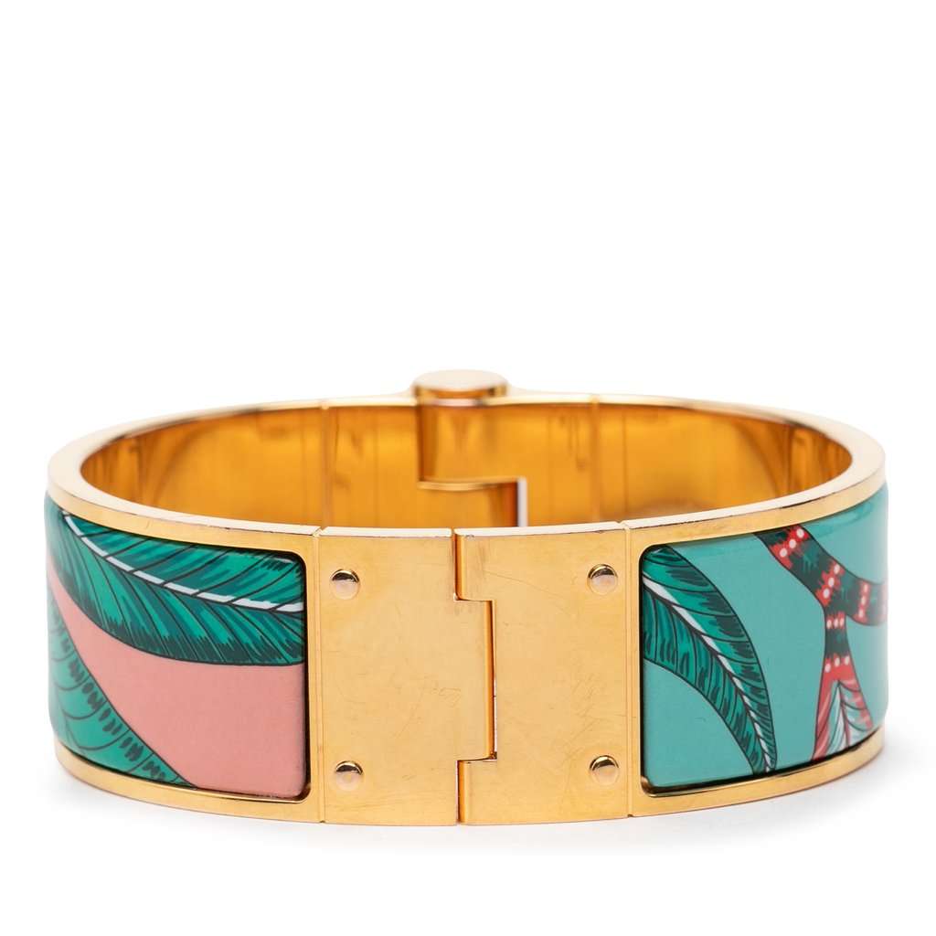 Hermès Wide Savana Dance Charniere Hinged Bracelet Pink Very good condition - Front View