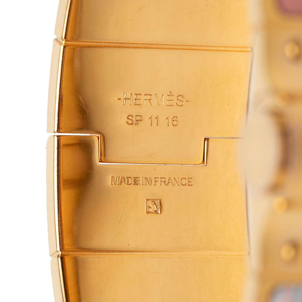 Hermès Wide Savana Dance Charniere Hinged Bracelet Pink Very good condition - Model View