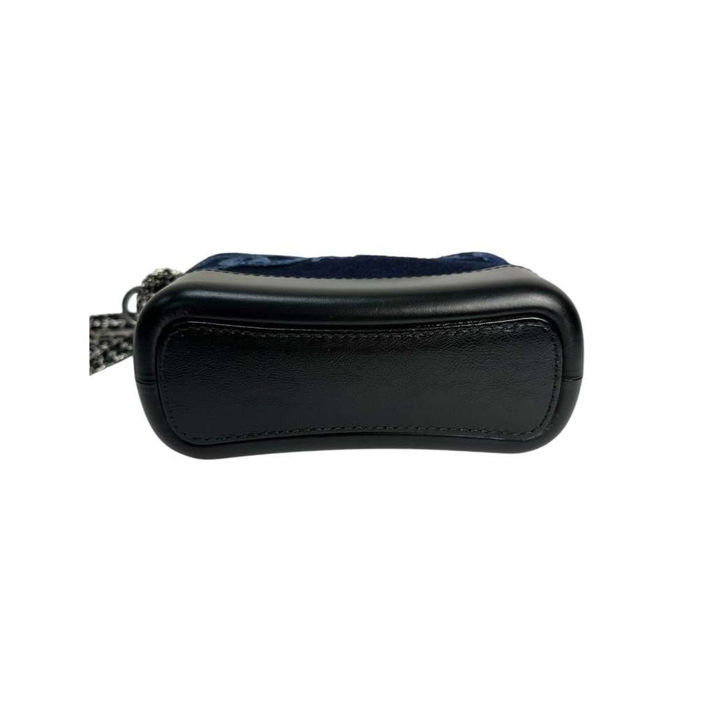 Chanel Chanel Paris-Hamburg Navy Blue Textille Embroidery Gabrielle Bag Navy Leather Good condition - Back View