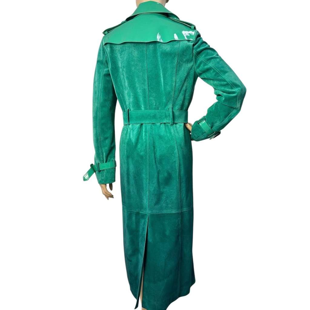 Burberry Burberry Prorsum Dégradé Suede Trench Coat Size 42 Pre-owned Green Suede Good condition - Back View