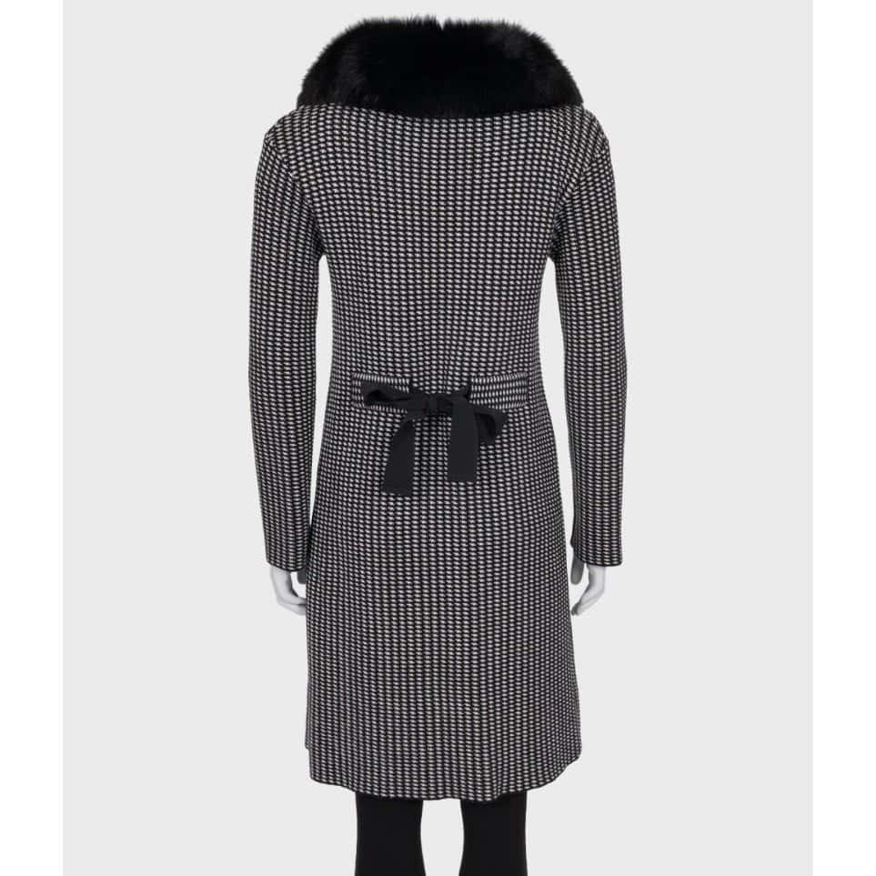 Christian Dior Christian Dior Black & White Wool & Faux Fur Coat Sz. S Pre-owned Black Wool Good condition - Inside View