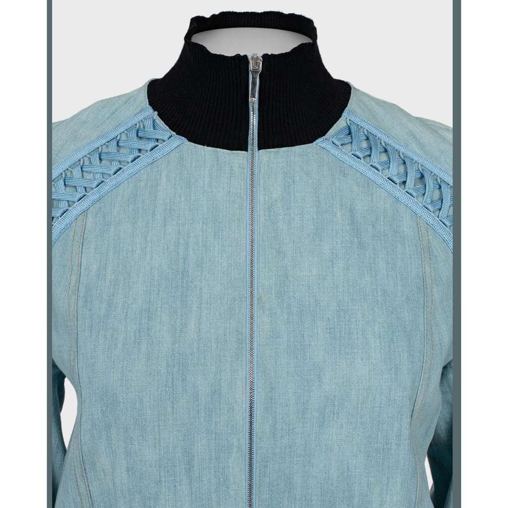 Christian Dior Christian Dior Light Blue Cotton Jacket - Size 40 Pre-owned Blue Cotton Good condition - Model View