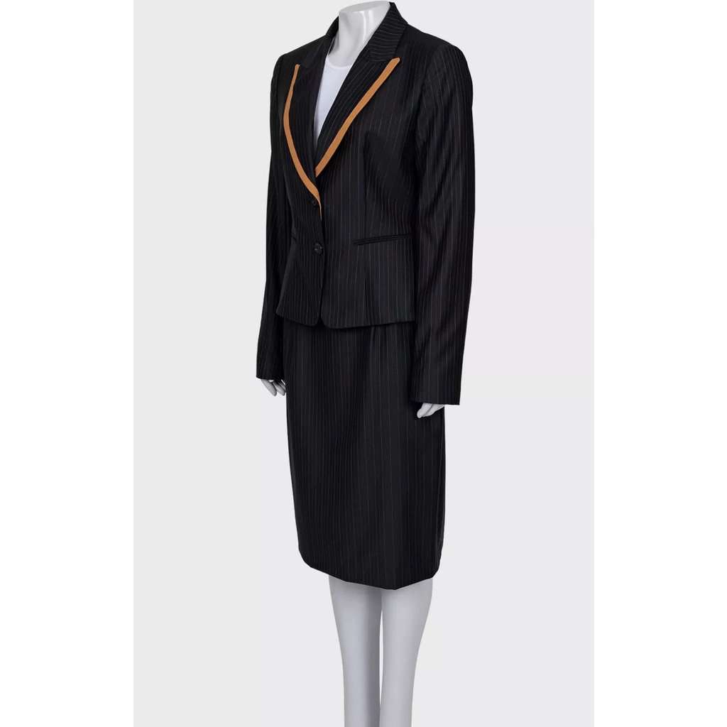 Christian Dior Christian Dior Black Wool Pinstripe Suit Sz. EU 42 / XXLPre-owned Black Wool Good condition - Back View
