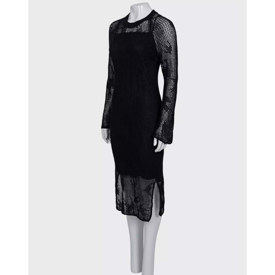 Alexander McQueen Alexander McQueen McQ Knitted Linen Dress - Size S Pre-owned Black Linen Good condition - Back View