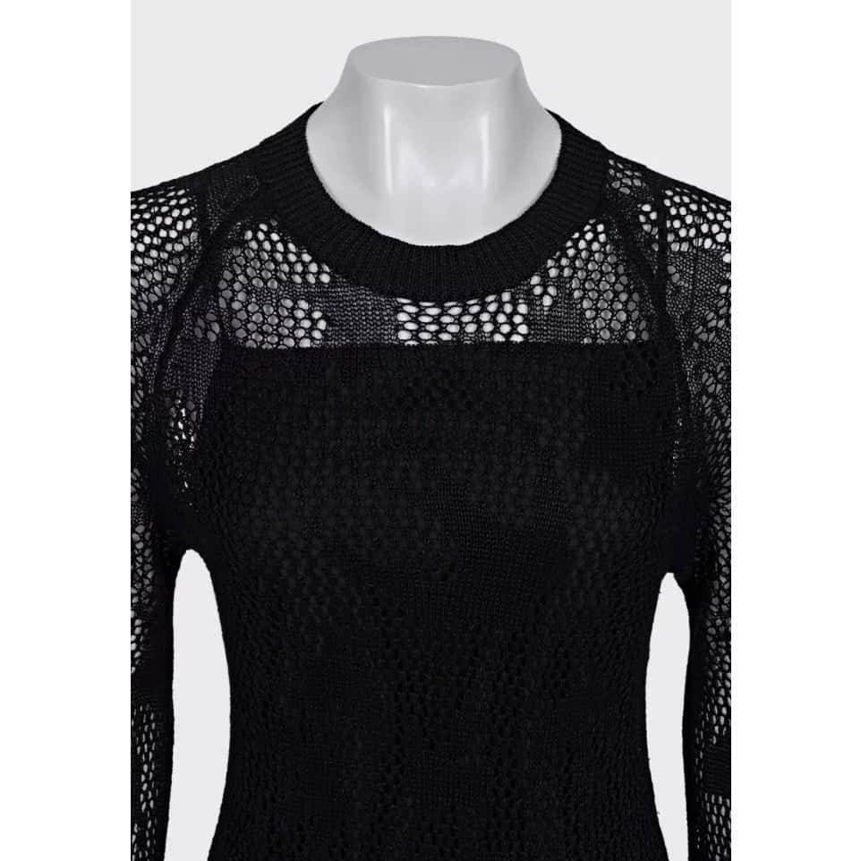 Alexander McQueen Alexander McQueen McQ Knitted Linen Dress - Size S Pre-owned Black Linen Good condition - Model View