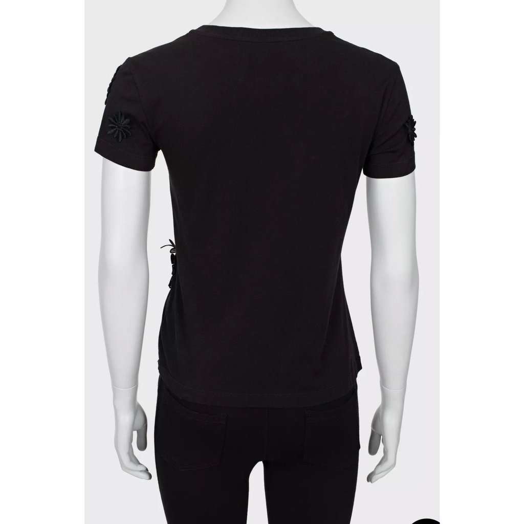 Emanuel Ungaro Emanuel Ungaro Black & White Floral Cotton T-Shirt Sz.38 Pre-owned Black Cotton Good condition - Model View