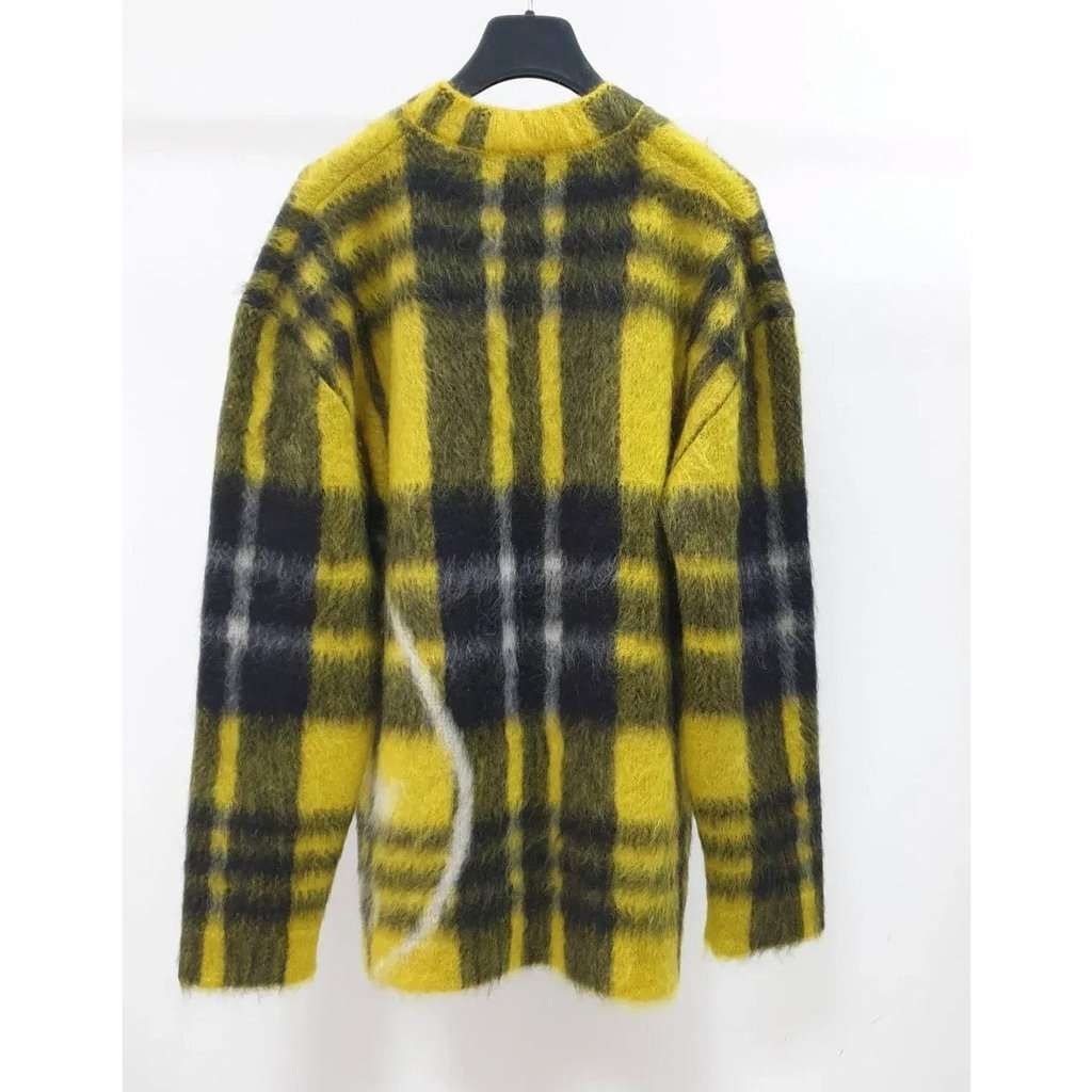 Christian Dior Christian Dior 2022 Runway Plaid Mohair Sweater - Sz 36 Pre-owned Red Good condition - Inside View