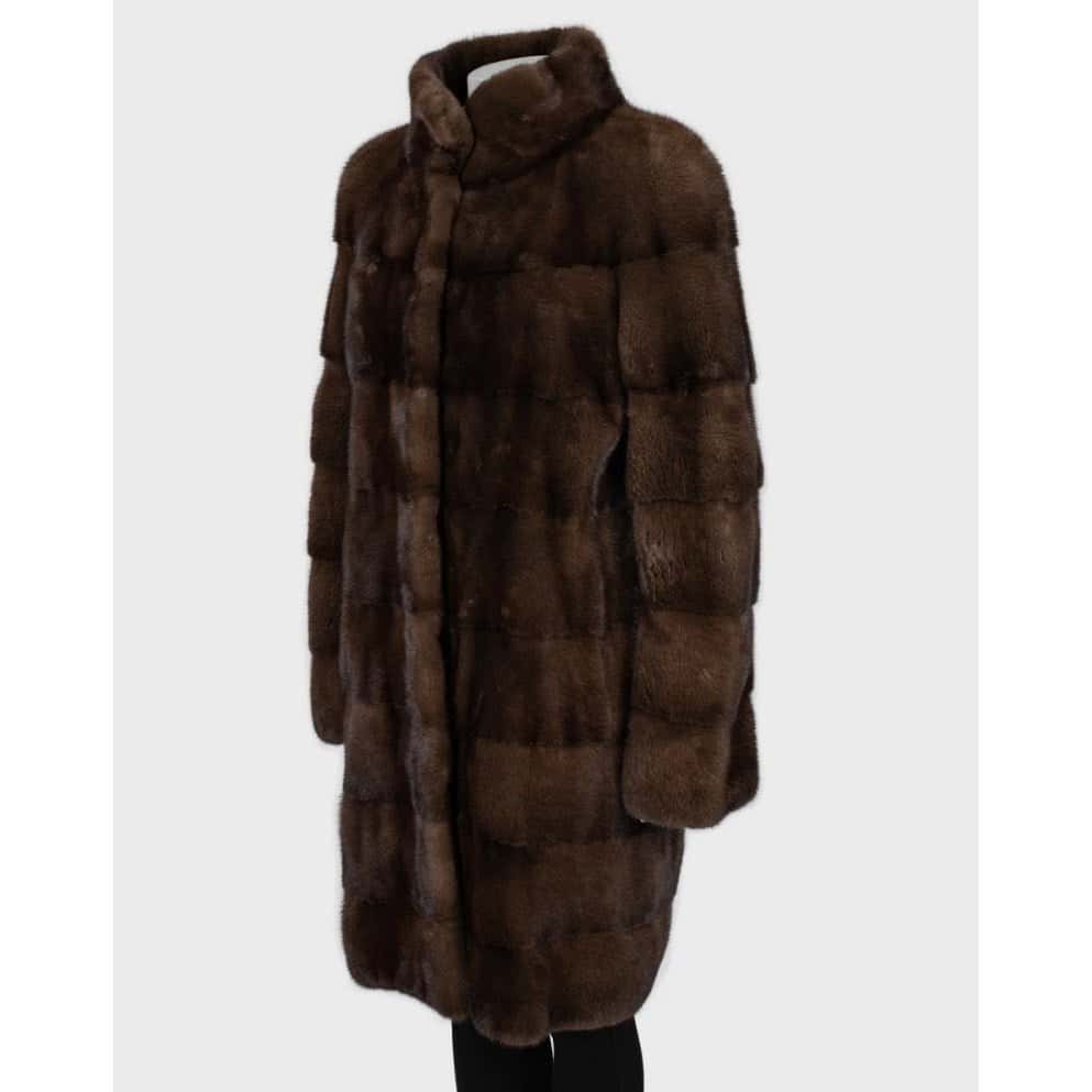 Unsigned Manzari Brown  Coat  Sz.46/ XXL Pre-owned Brown Good condition - Back View