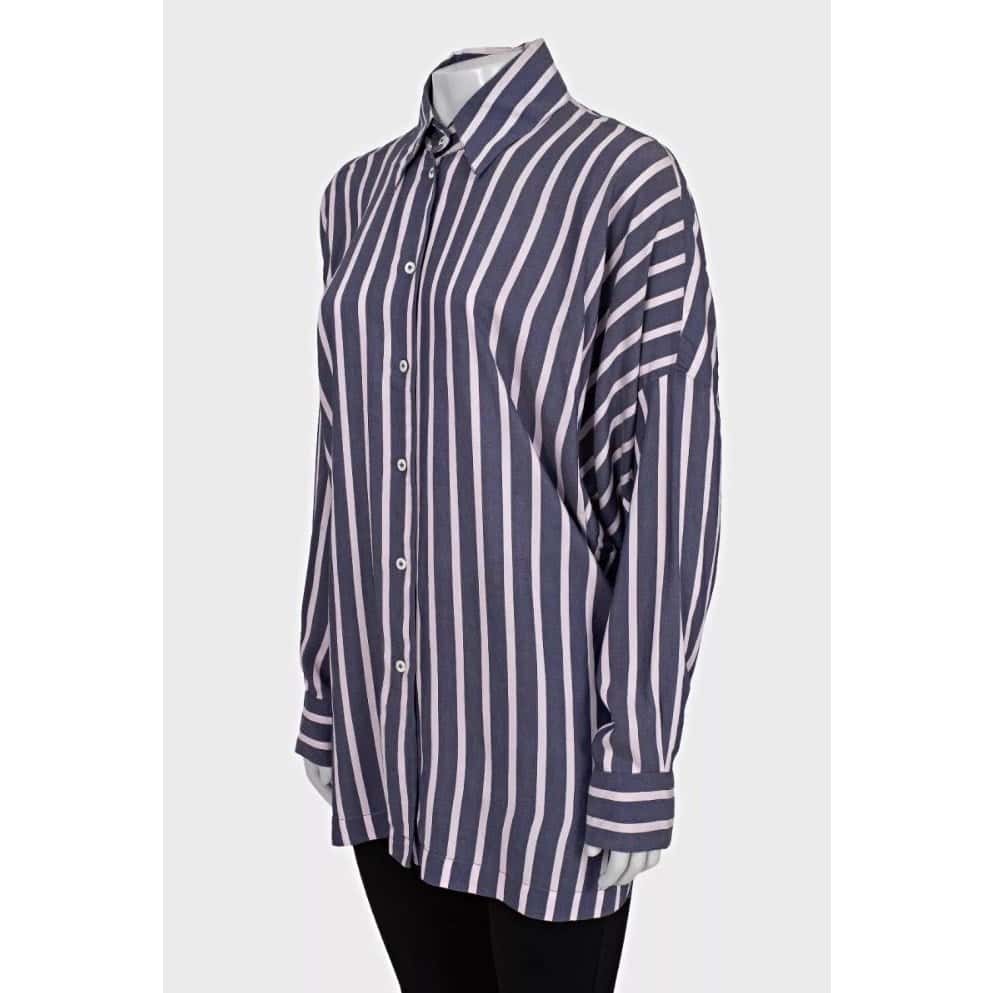 Vivienne Westwood Vivienne Westwood Striped Oversize Viscose Blend Shirt Sz.42/M Pre-owned Purple Silk Good condition - Back View