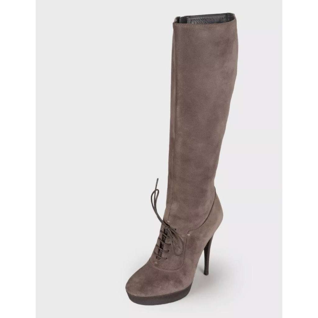 Saint Laurent Saint Laurent Graphite Suede Boots - Size 37.5 Pre-owned Grey Suede Good condition - Back View