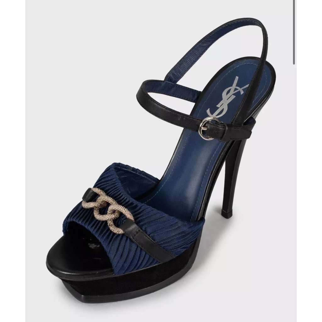 Saint Laurent Saint Laurent Tribute Multicolor High Heel Sandals - Size 40 pre-owned Silver Leather Good condition - Inside View