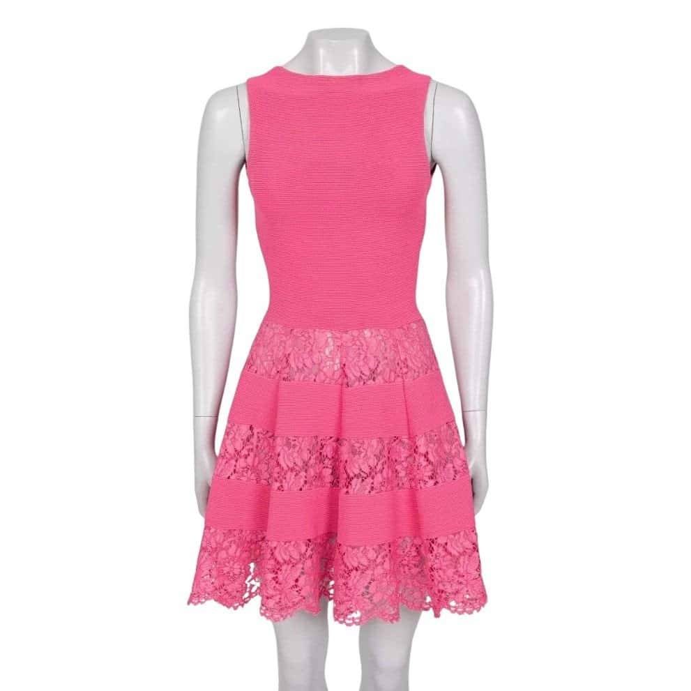 Valentino Valentino Pink Lace Detail Dress - Size XS Pre-owned Pink Lace Good condition - Front View