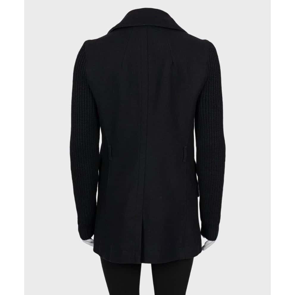 Burberry Burberry Brit Black Wool Coat with Knit Sleeves - Size M Pre-owned Black Wool Good condition - Inside View