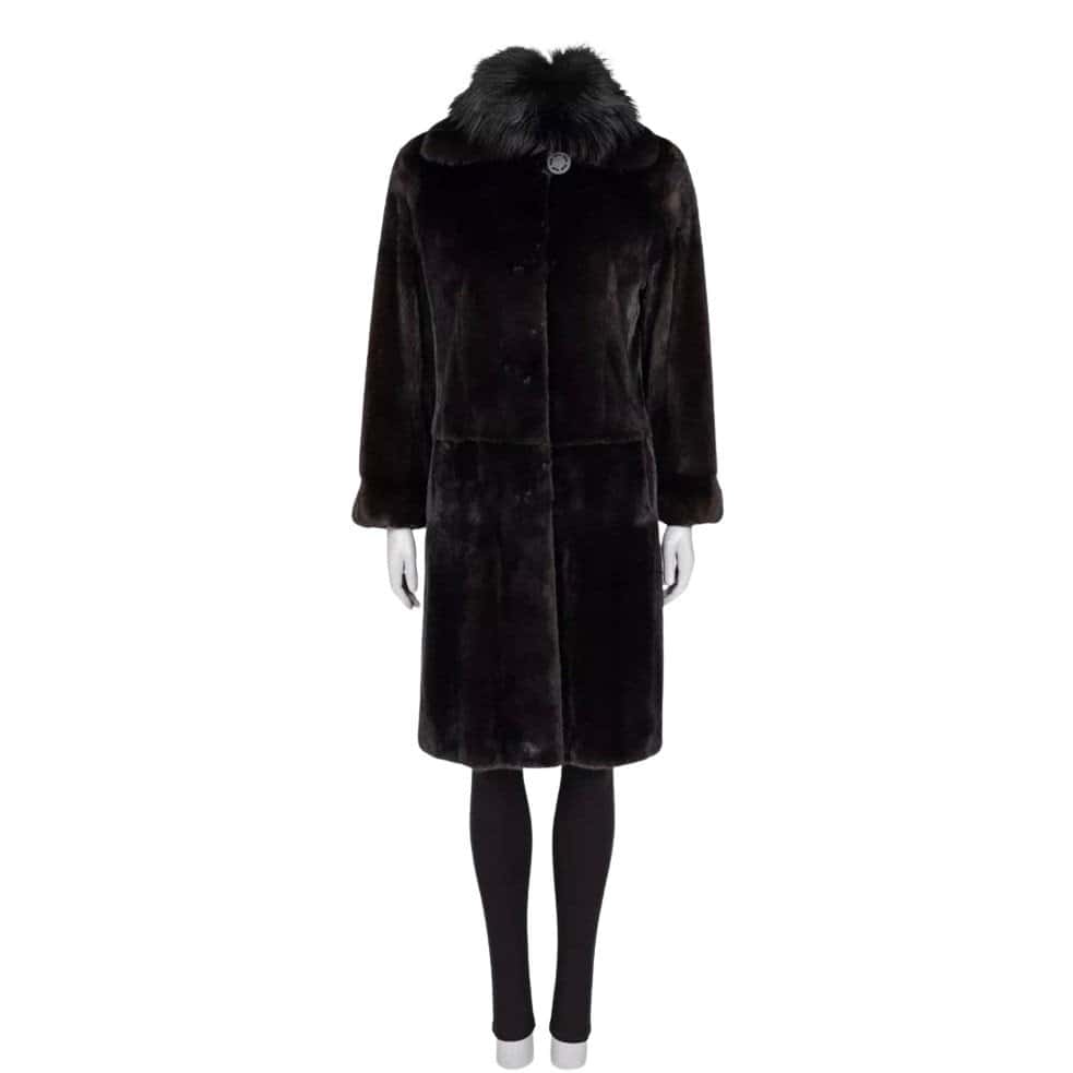Unsigned Amato Luxurious Brown Coat - Size S/IT 40 pre-owned Brown Good condition - Front View