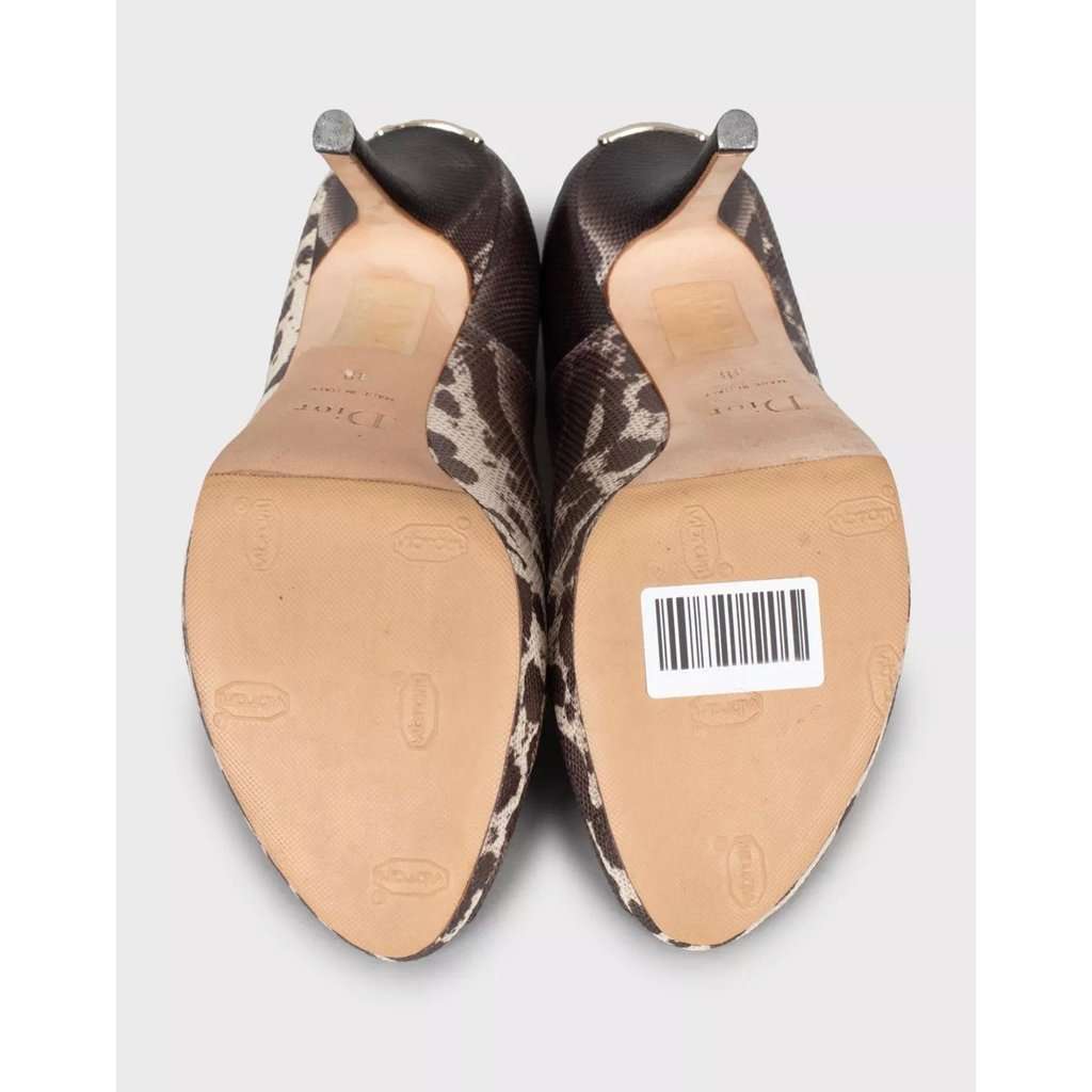 Dior Christian Dior Miss Dior Karung Leather Peep Toe Pumps Sz.38.5 pre-owned Brown Leather Good condition - Box View