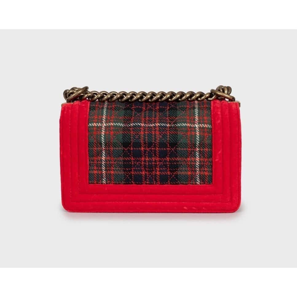 Chanel Chanel Paris-Edinburgh Small Tartan Boy Bag Pre-owned MultiColor Leather Good condition - Inside View