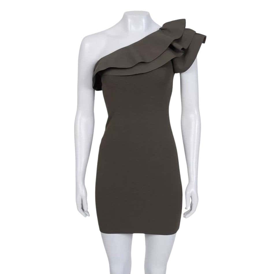 Valentino Valentino Green Elegant Ruffle Accent Dress Sz.S Pre-owned Green Good condition - Front View