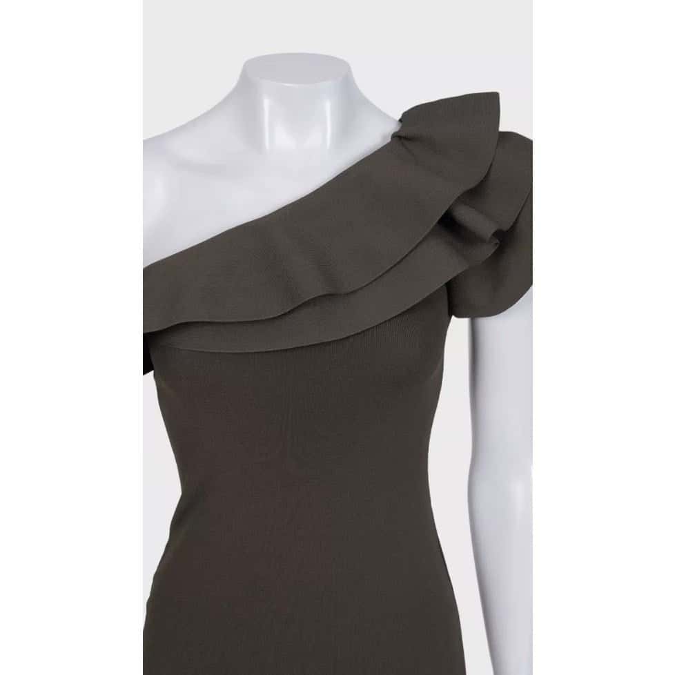 Valentino Valentino Green Elegant Ruffle Accent Dress Sz.S Pre-owned Green Good condition - Model View