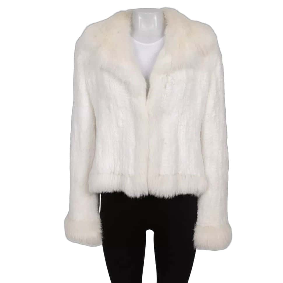 Valentino Valentino Roma Luxurious White Faux Fur Coat - Size XL Pre-owned White Good condition - Front View