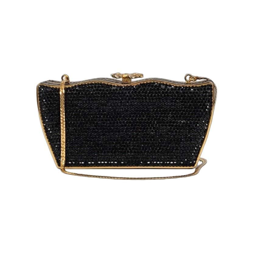 Judith Leiber Judith Leiber Black Crystal-Embellished Evening Bag Pre-owned Black Suede Good condition - Front View