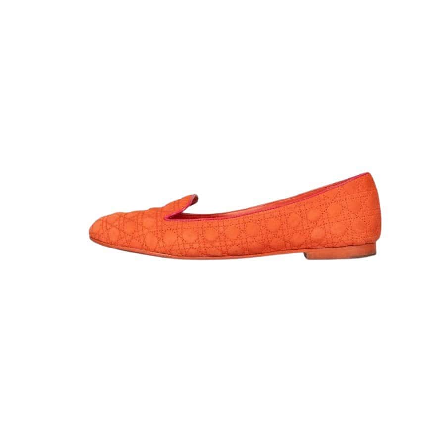 Christian Dior Christian Dior Orange Suede Ballet Flats - Size 39 Pre-owned Orange Suede Good condition - Front View