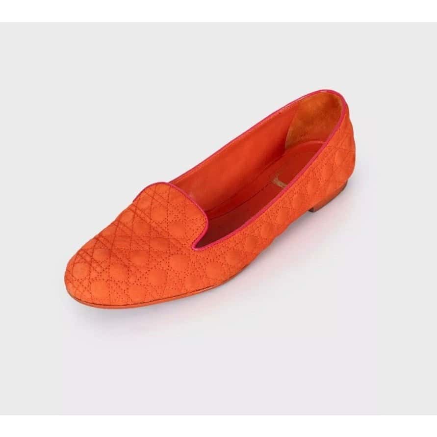 Christian Dior Christian Dior Orange Suede Ballet Flats - Size 39 Pre-owned Orange Suede Good condition - Inside View