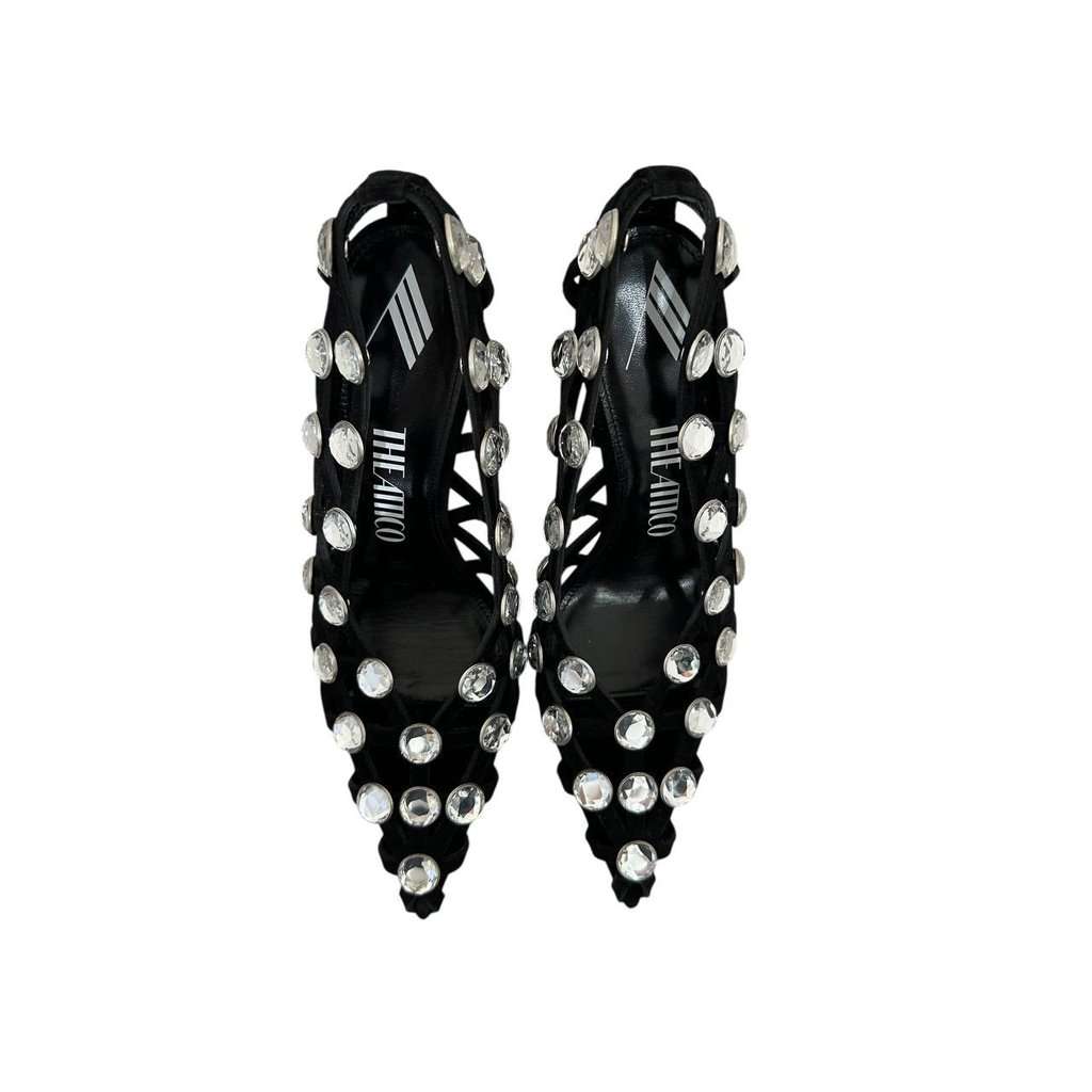 The Attico NWOB The Attico 'Grid' Pump Black Silver Heels Sz.38.5 pre-owned Black Never worn - Box View