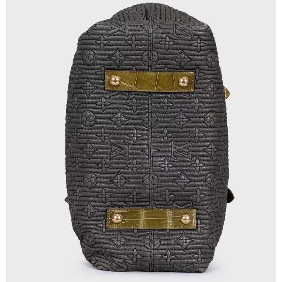 Louis Vuitton Louis Vuitton Rare Motard Biker Crocodile Print Lambskin Shoulder Bag Pre-owned Grey Leather Good condition - Model View