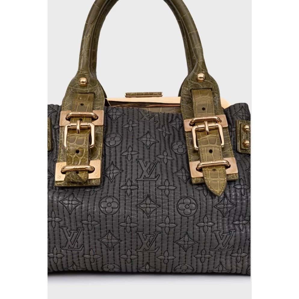 Louis Vuitton Louis Vuitton Rare Motard Biker Crocodile Print Lambskin Shoulder Bag Pre-owned Grey Leather Good condition - Box View