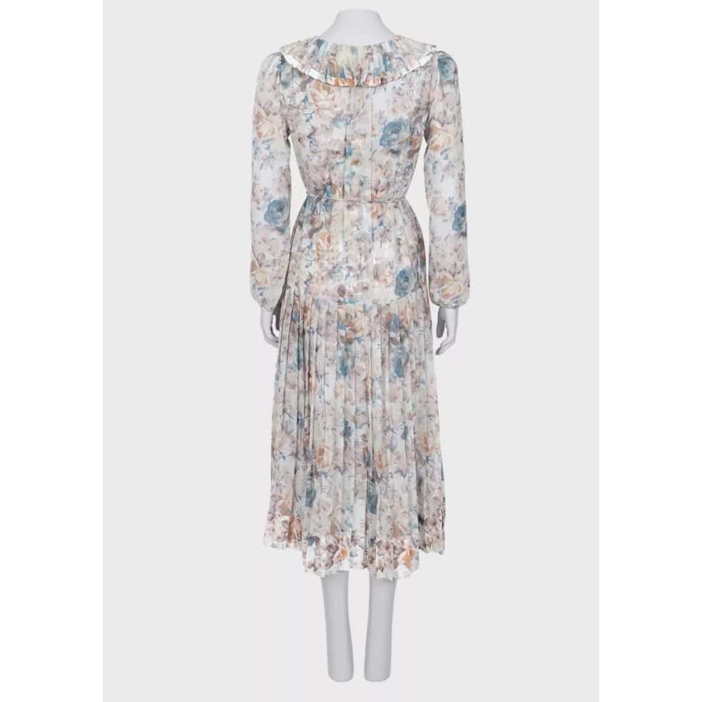 ZIMMERMANN Zimmermann Floral Sheer Pleated DressSz. 2/M pre-owned MultiColor Good condition - Inside View