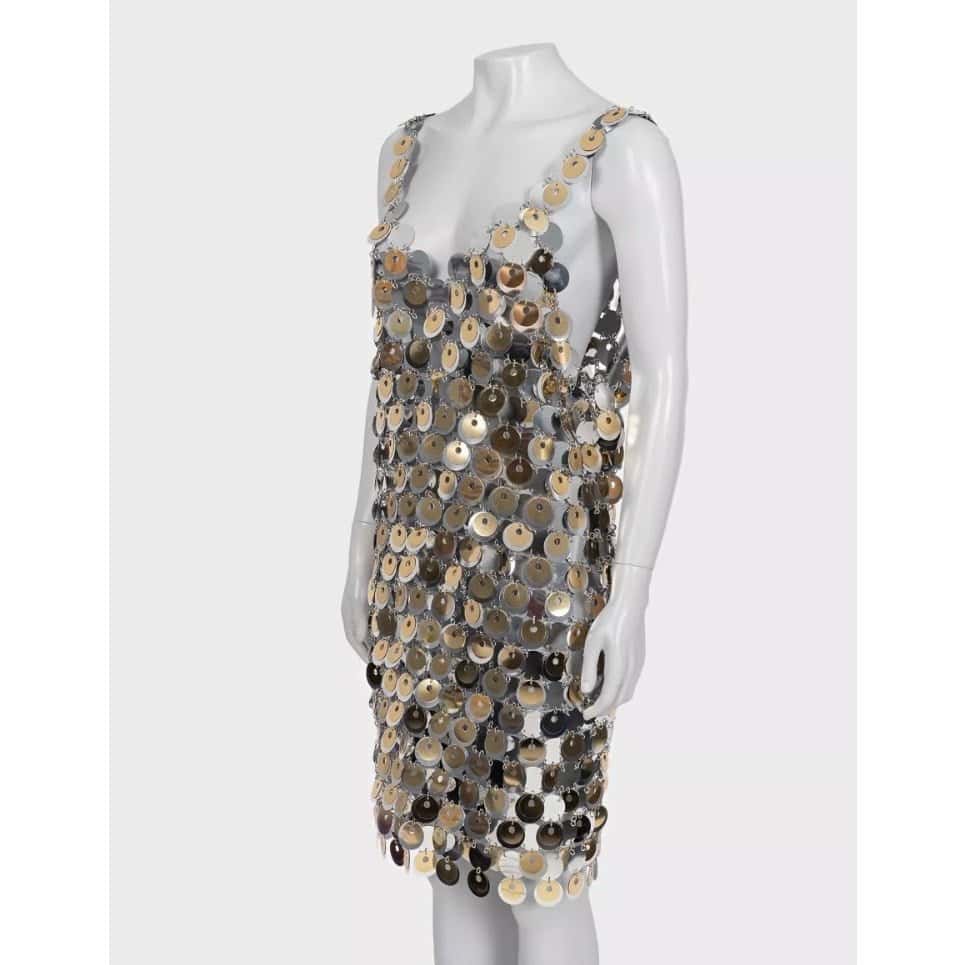 Paco Rabanne Stunning Paco Rabanne x H&M Silver Metal Dress - Size XL Pre-owned Silver Good condition - Back View