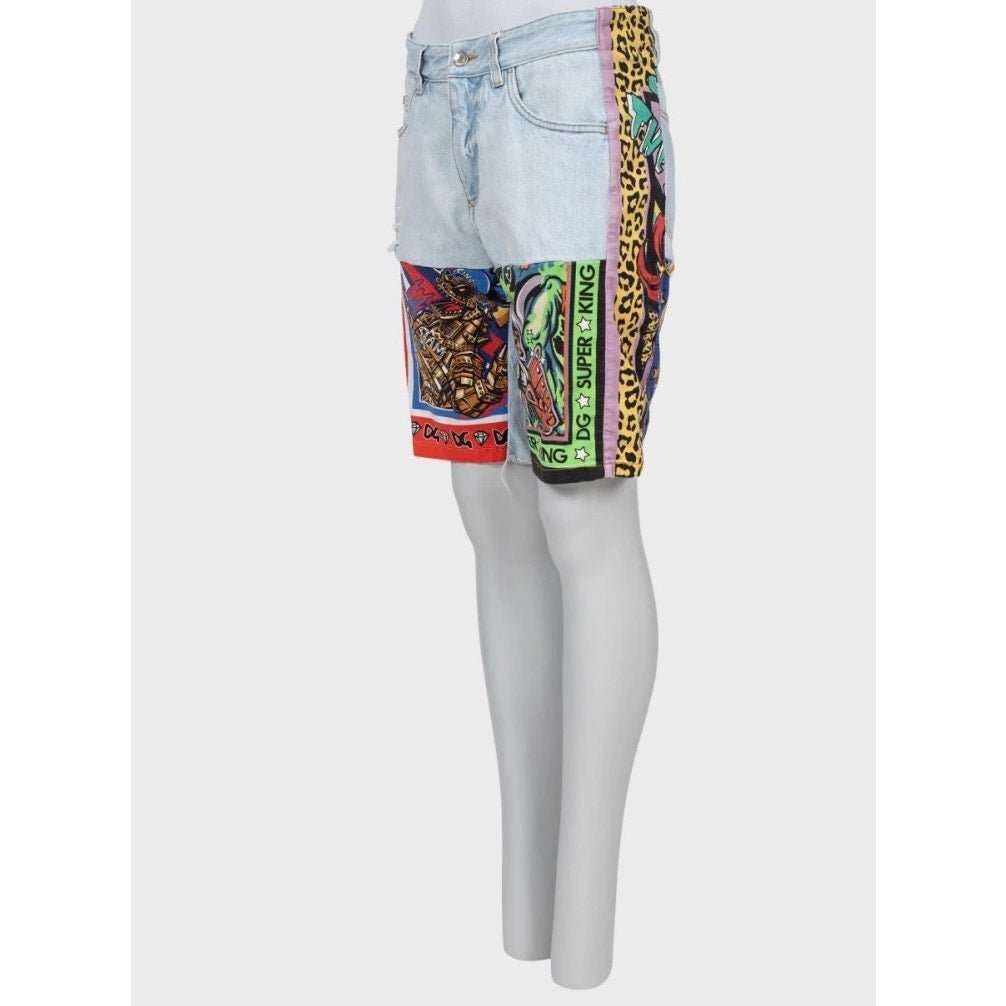 Dolce & Gabbana Dolce & Gabbana Mixed Panel Denim Shorts IT46/XL Pre-owned Silver Denim Good condition - Back View