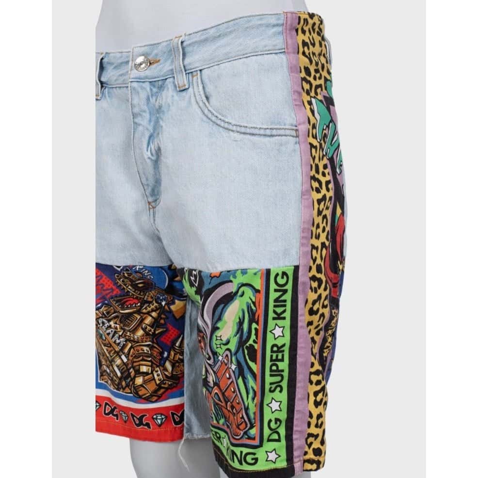 Dolce & Gabbana Dolce & Gabbana Mixed Panel Denim Shorts IT46/XL Pre-owned Silver Denim Good condition - Model View