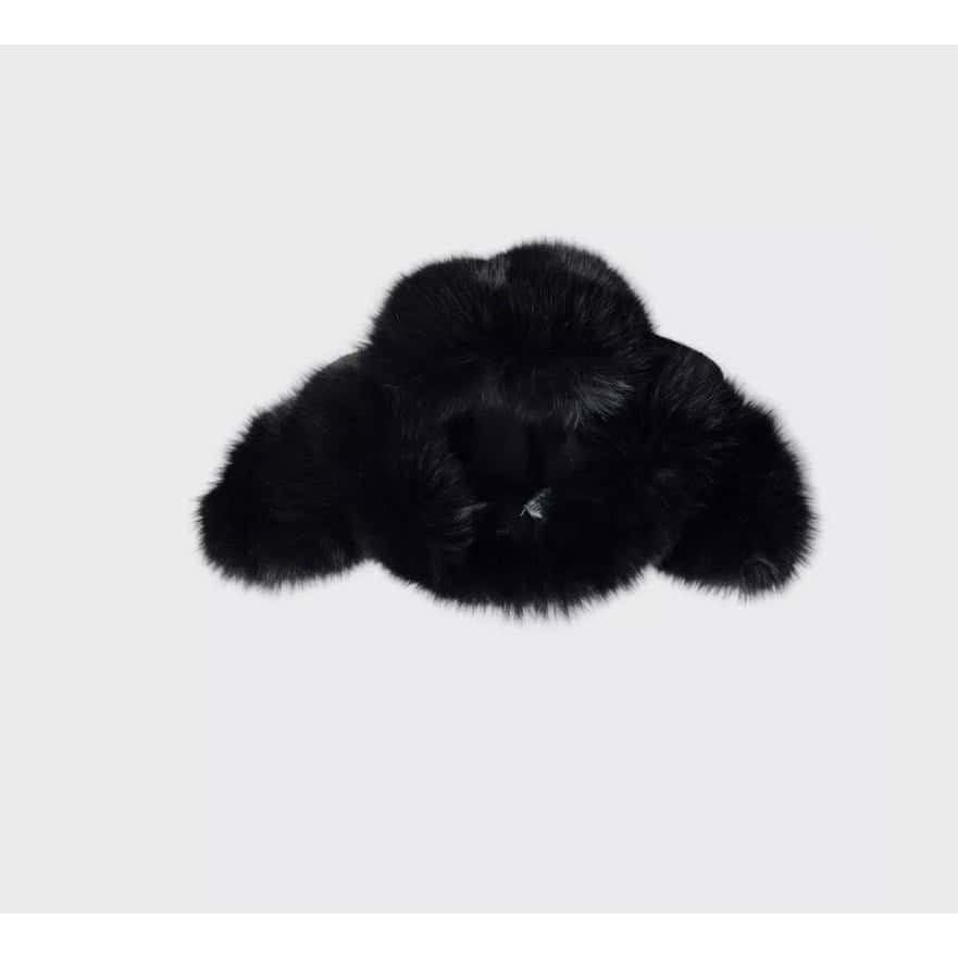 Chanel Chanel Black Faux Fur & Wool Hat Sz.57 Pre-owned Black Wool Good condition - Model View