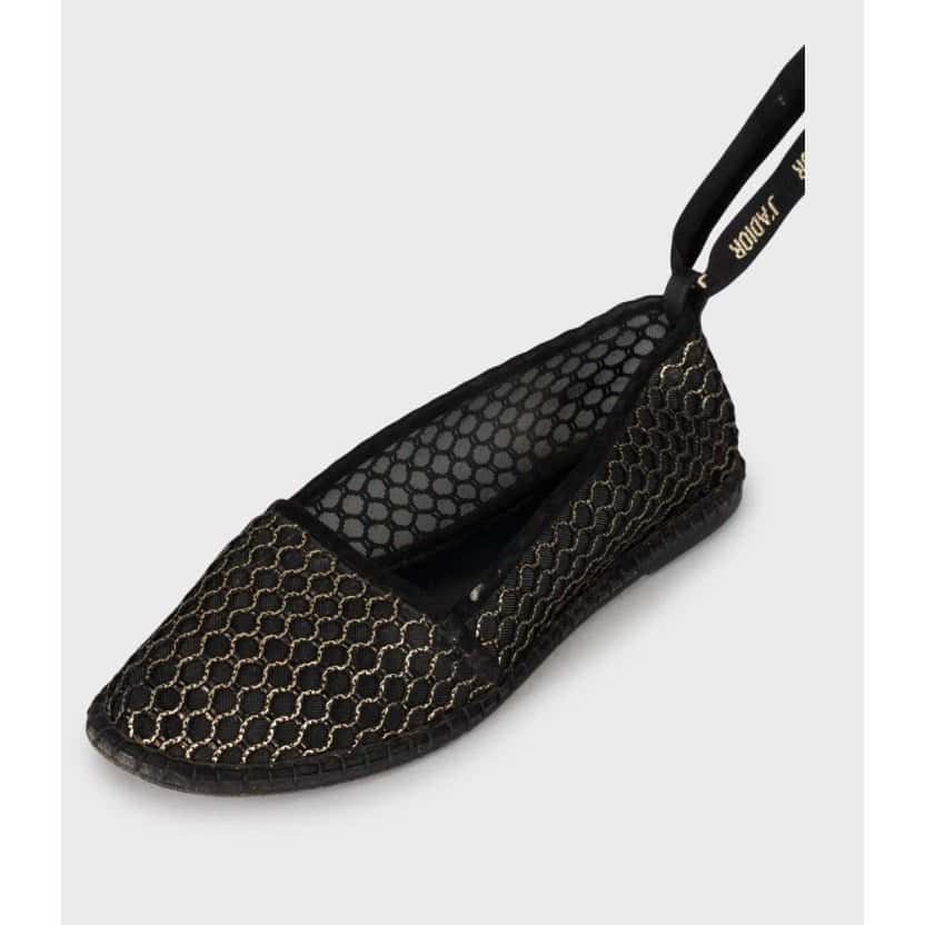 Christian Dior Christian Dior J’Adior Mesh Ballet Flats - Size 38 pre-owned Black Lace Good condition - Back View