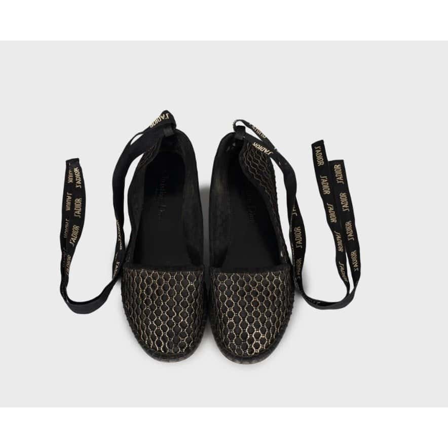 Christian Dior Christian Dior J’Adior Mesh Ballet Flats - Size 38 pre-owned Black Lace Good condition - Inside View