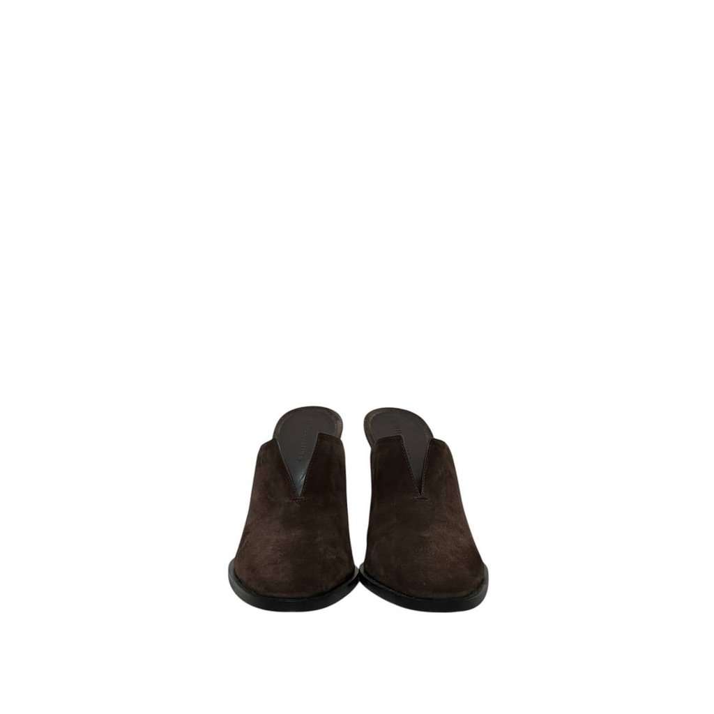 Bottega Veneta NWOB Bottega Veneta Cha-Cha Brown Suede Mules  Sz 39 pre-owned Brown Suede Never worn - Inside View