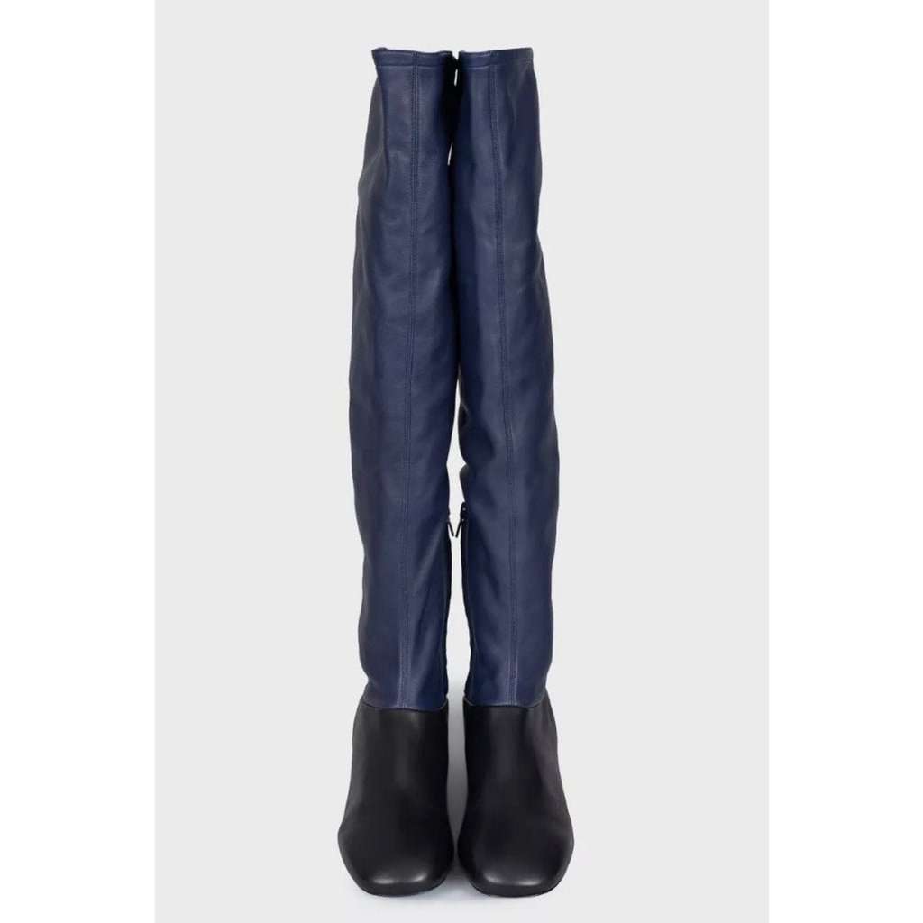 Celine NWB Celine Blue & Black Leather Boots - Size 39.5 Pre-owned Black Leather Never worn - Back View