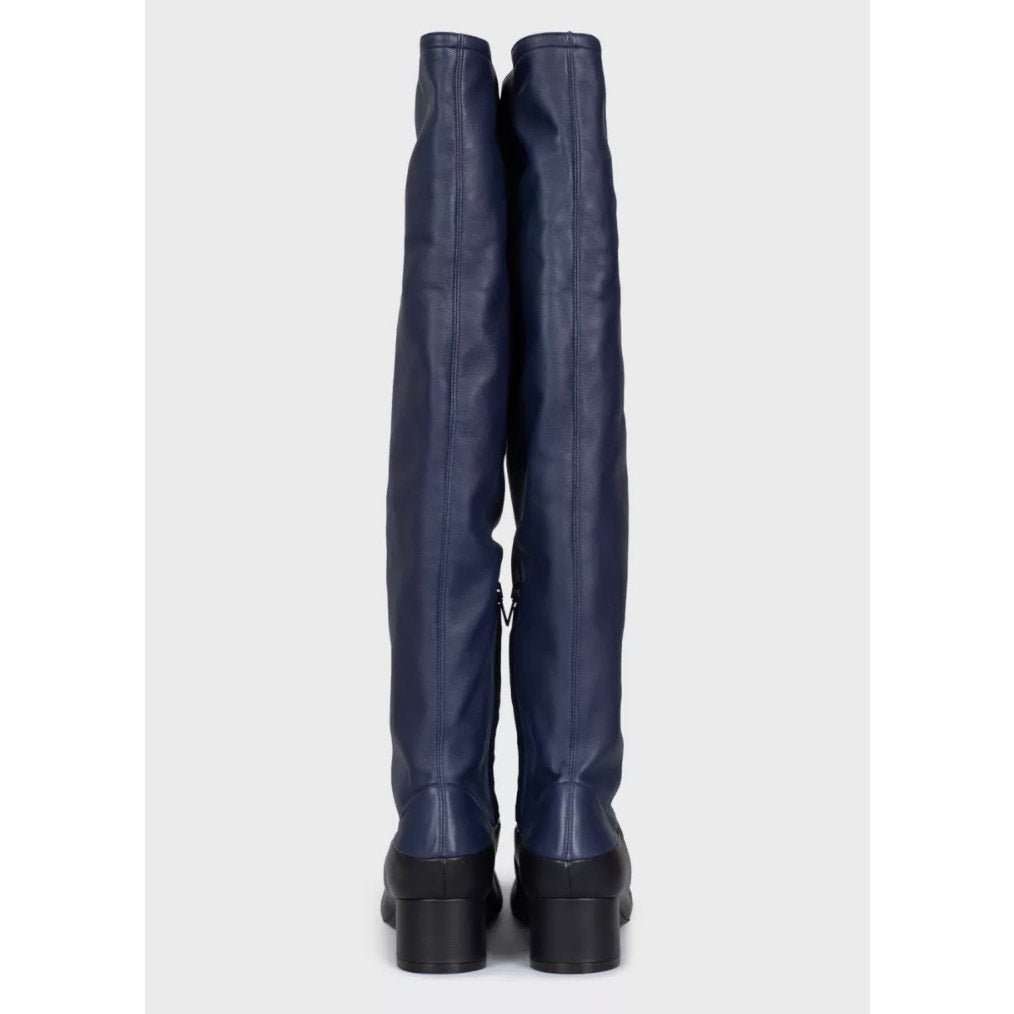 Celine NWB Celine Blue & Black Leather Boots - Size 39.5 Pre-owned Black Leather Never worn - Model View