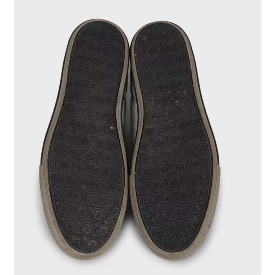 Chanel Chanel Grey Textile Leather Toe Sneakers  EU 37 Pre-owned Grey Leather Good condition - Box View