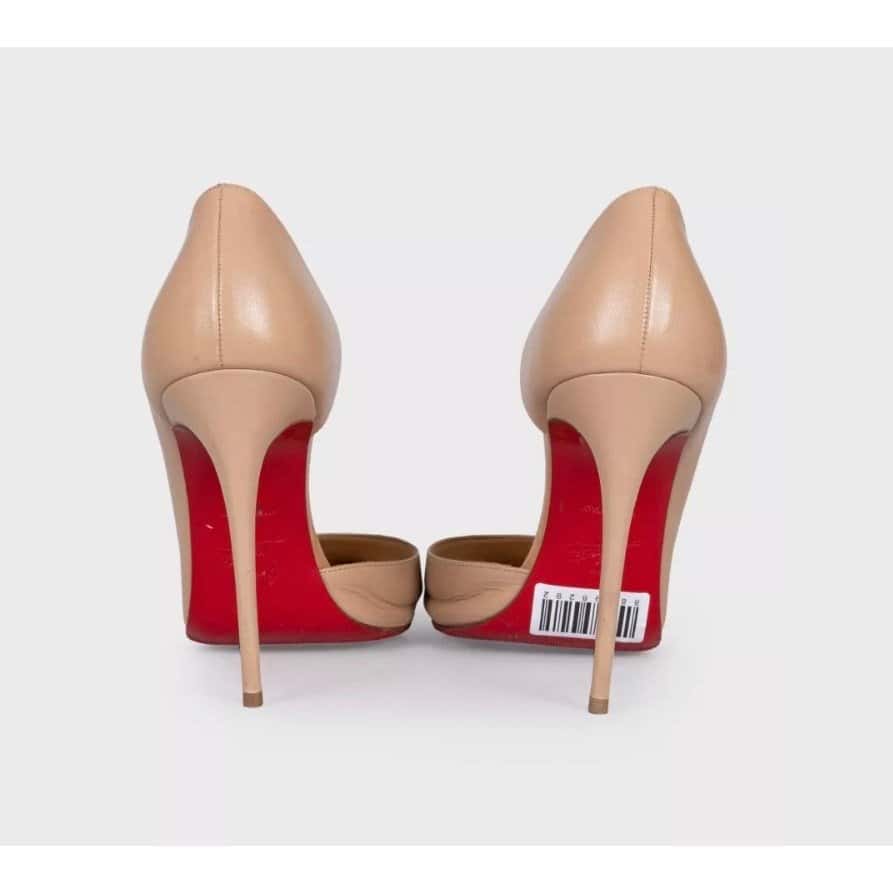 Christian Louboutin Christian Louboutin Culturella Beige Leather Spike Pumps Sz.38 pre-owned Beige Leather Good condition - Model View