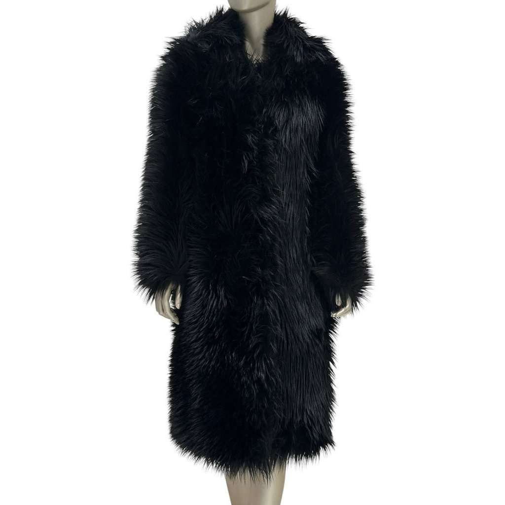 Prada Prada 2011 Black Faux Fur Coat  Sz.40 pre-owned Black Good condition - Front View