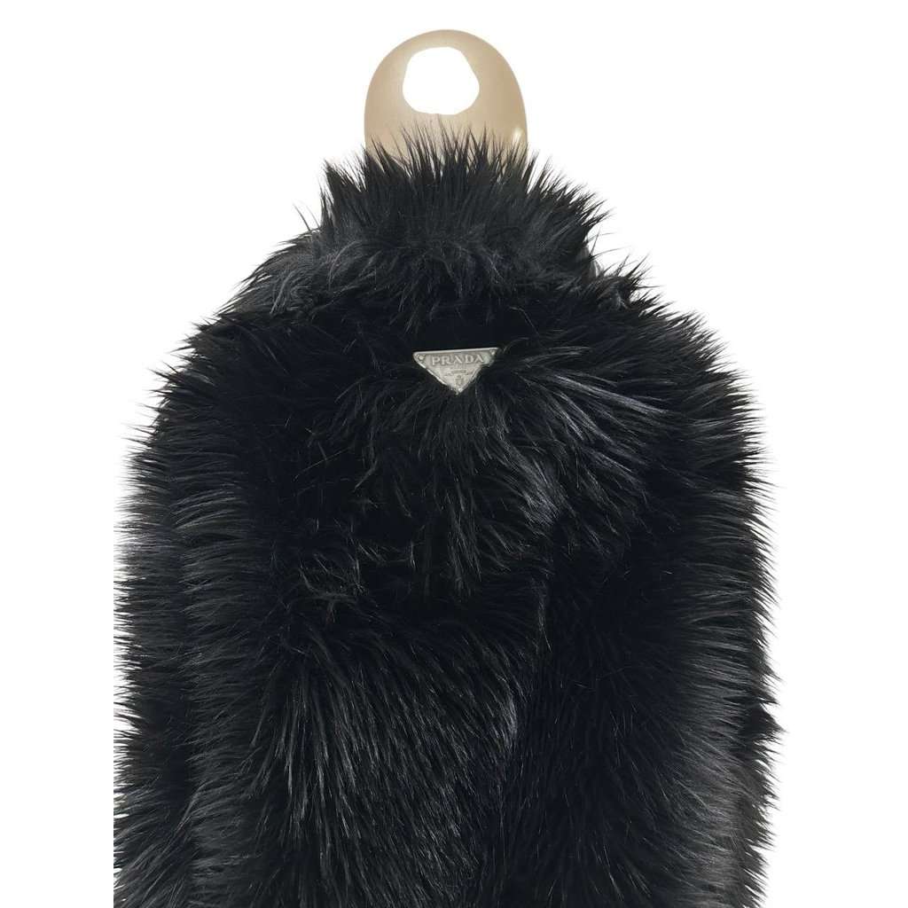 Prada Prada 2011 Black Faux Fur Coat  Sz.40 pre-owned Black Good condition - Model View